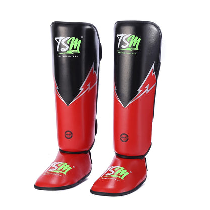 TSM Boxing Leg Guard Muay Thai Shin Guard and Foot Back Sanda Combat Training for Adults and Children Competition Protection