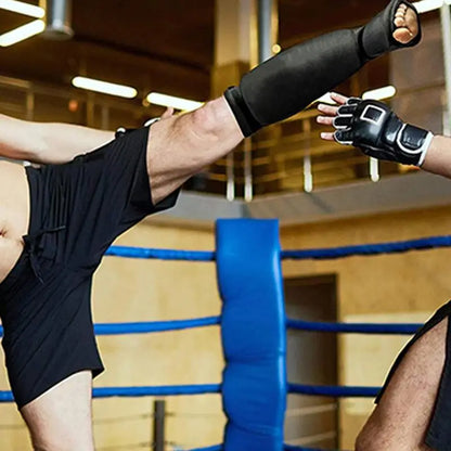 Muaythai Shin Guards Sports Kickboxing Leg Foot Protector Fitness Shin Guards Kickboxing MMA Muay Thai Protective Shin Pad Leg