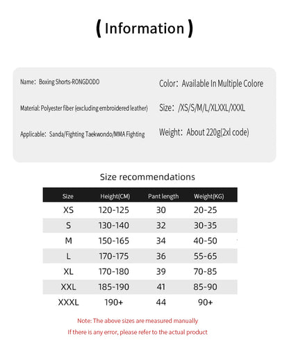 Shorts de Muay Thaï-H/F